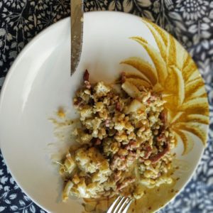 assiette de gratin de chou-fleur