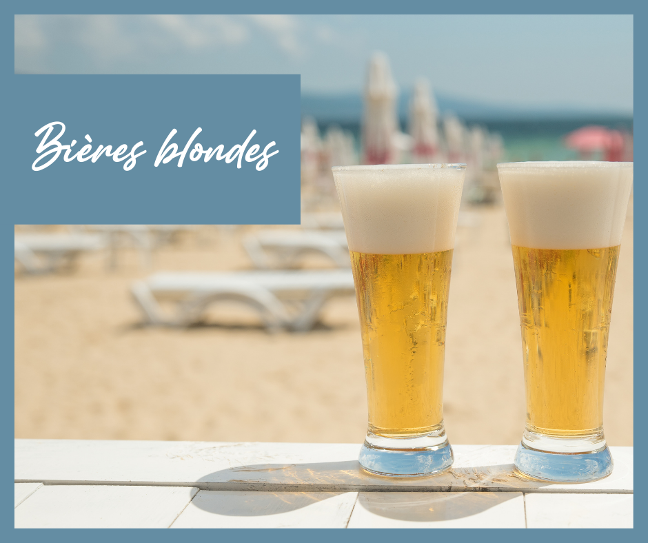 bieres blondes fraîches sur la plage